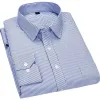 Nowy formalny Fi Social LG Sleeved Busin Work Plus Size Mens Striped Dr Shirts Smart Casual Shirt Rozmiar 47 48 J9KX#