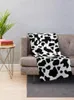 Blankets Cow Pattern | Black And White Cowhide Throw Blanket With Fur Double Plush Luxury Designer Velvet