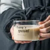 Tasses lettre créative tasse en verre grande avec poignée tasse tasse de bureau de bureau de jeu de farine d'avoine