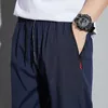 Erkekler Işık Sıradan Pantolon Busin Stretch Slim Fit Elastik Bel Jogger Kore Klasik Mavi Siyah Gri Erkek Marka Pantolon A9db#