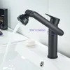 Robinets de lavabo de salle de bain robinet de tuyau à 360 degrés Rotation gratuite en laiton or noir / douche froide / pouls La qualité est d