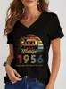 Kadın Tişörtleri Vintage 1954 Sınırlı Bürse Grafik Kadınlar Kısa Kollu Gömlek Yaz Komik Radio Üstleri V Boyun Kadın Doğum Günü Tshirt