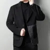 New Men's Fi Busin Casual Gentleman's Double-sided Wool Double-sided Coreano Noite Dr Oficiando Casamento Blazer b1pw #