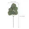 Fleurs décoratives Simulation de feuilles d'eucalyptus Faux Picks Tiches Feuilles artificielles Branch Ongle Plant