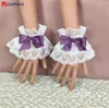 Mehrfarbige süße Lolita Handfesseln mit Schleife, Spitzenbesatz, Maid, Cosplay, Kostümzubehör für Frauen, Mädchen, Armband, Armband F6kB #