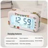 1/2st Desk Digital Clock Table Electronic Clock Sound Control Backlight 12/24 Alarm Clock Ringtones Sovrum Bedside Kids Home 240326