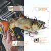 90mm mini natation automatique robotique électrique leurre de pêche multi-articulé appât Auto Swimbait USB lumière LED Wobbler pour brochet 240321