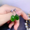 Dangle Küpe Güzel Takılar 925 Saf Gümüş Doğal Jasper Kız Lüks Klasik Oval Ol tarzı Gem Eardrop Destek Algılama