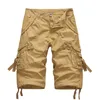 Herrbyxor sommarlast shorts män bomull casual utomhus militär multi-pocket mode kalvlängd plus storlek