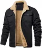 Veste à col plissé Manteau d'hiver Cott Vestes Mens Sherpa Trucker Parka militaire Vert Tactique Cargo Manteaux Vêtements Pardessus 27FC #