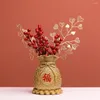 Vases Vase de fleur moderne Planteur Pot Piggy Objets de collection Feng Shui Tirelires d'or pour la décoration de la salle de vitrine de mariage de table
