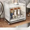 キッチンストレージ多機能マグホームオーガナイザー家庭用防塵棚アイテム調味料ボックスプレートラック