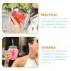 Wine Glasses 4 Pcs Strawberry Cup Students Milk Tea Plastic Cups Tumbler Lid Drinking Kids