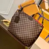 مصمم عالي الجودة حقيبة حقيبة أزياء أعلى 5A Craceful Handbag N44044 M43701 M43704 Flower and Checkerboard كتف كبير