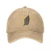 قبعات الكرة عتيقة Shingeki No Kyojin Attack على Titan Baseball للجنسين على طراز Denim Snapback Hat Travel