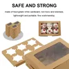 Nehmen Sie Container 20 PCs Cookie -Boxen mit Fenster und Einsätzen 6 Count Food Grade Breakery Carrier für Cookies Muffins Cupcakes