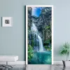 Naklejki 3D Waterfalls Krajobrazowe drzwi naklejka do domu Dekor salonu jadalnia Pvc Self -haterproof Waterproof Wall Nalek winylowy tapeta