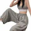 Dihope cinza sweatpants para as mulheres 2024 outono novo baggy fi oversize calças esportivas balck feminino corredores streetwear w9PW #