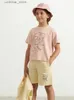 Camisetas Ropa para niños 2023 Nuevo fin de semana de verano Marca Camiseta para niños Niñas pequeñas Tops de algodón casuales Camisetas Conjuntos de trajes de bebé de dibujos animados de moda 24328