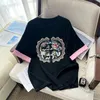 Mulheres camisetas Moda Bordado Camisa Mulheres 2024 Verão Tees Casual para Lady Manga Curta Y2K Tops Harajuku 90s Tee Feminino Presente Engraçado