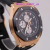 Iconic AP Wristwatch Royal Oak Offshore 26401RO Men's Rose Gold Sports Black Ceramic Chronograph Automatic Machinery Swiss White Eye Diameter 41mm