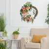 Couronne de fleurs décoratives de pâques, fleurs artificielles en plastique, 40CM, pour armoire, porte d'entrée, décoration murale et fenêtre