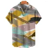 Camisas casuales para hombres 2024 Camisa hawaiana de verano Tops de solapa 3D Graffiti Pintura al óleo Impresión Moda Streetwear Harajuku