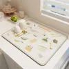 Table Mats Quality Kitchen Water Absorbent Pad Drying Dishes Drain Mat For Bar Sink Countertop Protector Placemat Grey