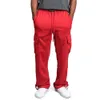 Mense Casual Cargo Pants Men Pocket Loose Straight Pants Elastic Work Byxor JOGGERS MENS RACKA SVANTER Y2CG#