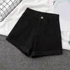 Mujeres mediados de cintura llamarada pantalones cortos de mezclilla ocasionales mini pantalones vaqueros calientes pantalones cortos mujer primavera verano holgados sueltos cómodos cortos streetwear u9ia #