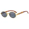 Lunettes de soleil rétro imitation grain de bois pour hommes, lunettes de soleil ovales pour femmes, lunettes de soleil tendances et résistantes aux UV