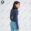 LL Kadın Yoga Uzun Kollu Ceket Kıyafet Düz Renk Çıplak Spor şekillendirme Bel Sıkı Fitness Gevşek Jogging Sportswear Lady için