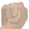 Pendentifs en or violet 585, chaînes empilables, classique, ligne O grossière, collier de perles plaqué Rose 14K, accessoires de fête, bijoux cadeau