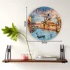 Wall Clocks Artificial River Boat House Building Silent Home Cafe Office Decor For Kitchen Art Large