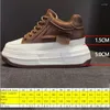 Casual Schoenen Fujin 6.5 cm Echt Leer Platform Sneaker Chunky Enkellaarsjes Winter Pluche Vrouwen Herfst Lente Vulcaniseer Dames