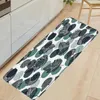 Tapis de bain feuille florale cuisine feuilles de palmier plantes flanelle anti-dérapant décor à la maison tapis de sol tapis Long paillassons lavable