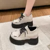 Zapatos informales de 10CM Harajuku para mujer, cuñas deportivas para mujer, zapatillas de deporte gruesas en aumento para papá, plataforma de cuero transpirable para mujer