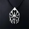 Pendant Necklaces Men's Stainless Steel Necklace Punk Flame Skull Gothic Party Jewelry Gift For Motorcycle Riders227T