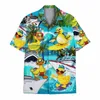 Nouveau 3D Imprimer Canard Chiens Chemise Pour Hommes Surdimensionné Chemises Hawaïennes D'été Tops Aloha Chemise Casual Revers Rue Enfants Manches Courtes M9SR #