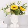 Plantadores cabeça vasos de flores branco cerâmica rosto plantador decorativo criativo rosto vaso multiuso vasos de flores elegante cabeça planta plantadores