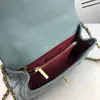 Luxus-Einkaufstasche, Designer-Handtasche aus Leder, Damen-Umhängetaschen mit Kette, dekorative Umhängetasche, großes Fassungsvermögen, Haze-Blau, stilvolle Reisebrieftasche, Damenhandtaschen