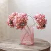 Vases Pink Pail Glass Handbag Home Decor Flower Vase Decoration Piece Creative Internet Celebrity INS Wind Hydroponic Retro