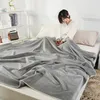 Koce gufle gęstość podwójnej warstwy puszysty koc czysty kolor biurowy sofa ręczniki klimatyzacyjne dekoracje okładki