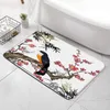 Badmatten Landschapsschildermat Rode Zon Mist Bos Inkt Bloem Vogel Esthetische Kunst Badkamer Decor Anti Slip Voet Toilet Tapijt Karper