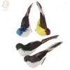 Platos decorativos Mini pájaros falsos plumas artificiales palomas de espuma decoración de jardín de boda ornamento