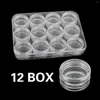 Storage Bottles Teile/schachtel Portable Container Runde Flasche Transparent Fall Nail Art Strass Glitter Staub Halter Topf