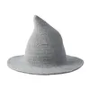 Модная вязаная шляпа ведьмы Хэллоуин шпиль шляпы с большими полями INS детская вязаная шапка рыбака A4112