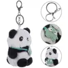 Present Wrap Panda Keychain Söta nyckelringar för ryggsäckar Plush Animal Keyring Pendant Bag Hanging Cartoon Ornament