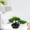 Decorative Flowers Lifelike Chinese Style Potted Pine Yard Artificial Bonsai Tree DIY Home Office Garden Fake Plant Table Decoration Living