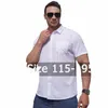 Camicie da uomo Plus Size 1XL-7XL Manica corta Tinta unita Busin Camicia formale Camicia bianca estiva di grandi dimensioni 115-205KG i0Be #